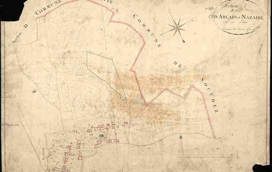 Plan manuscrit cadastral.