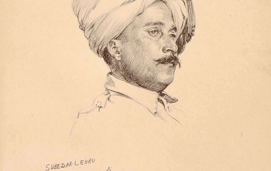 Dessin d'un soldat indien, coiffé d'un turban.