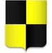 Blason en quatre parties : deux jaune et deux noires.