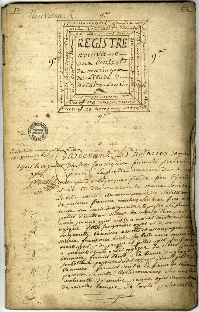 Archives Départementales Du Pas De Calais Actes En Ligne