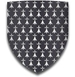 Blason noir recouvert d'hermine blanche.