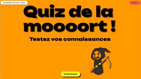 capture d'écran du quiz de connaissances