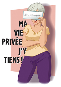 Dessin couleur montrant une femme se cachant les yeux derrière une feuille de papier sur laquelle on lit :"Madame Castagne".