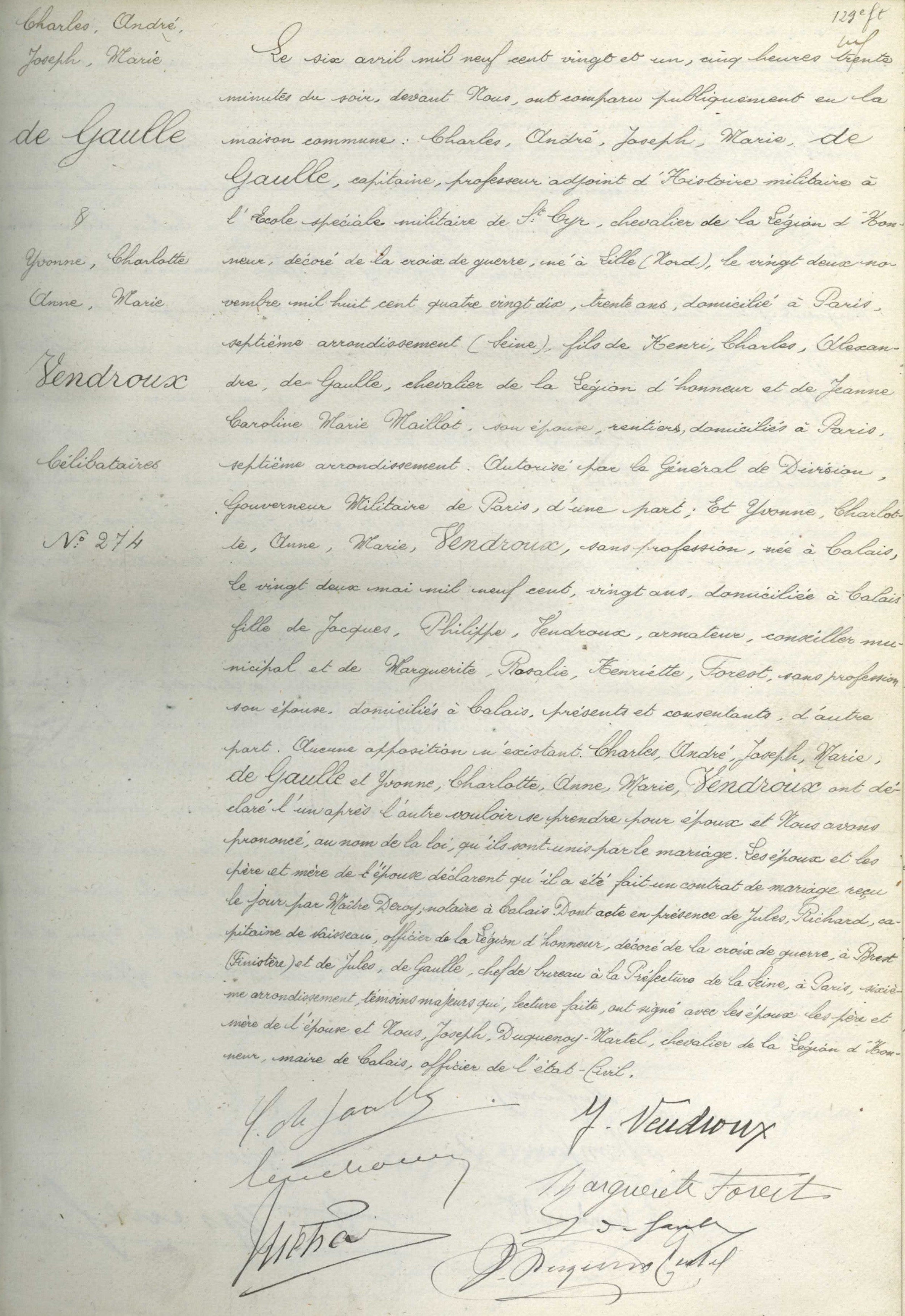 Acte de mariage manuscrit retranscrit ci-dessous.