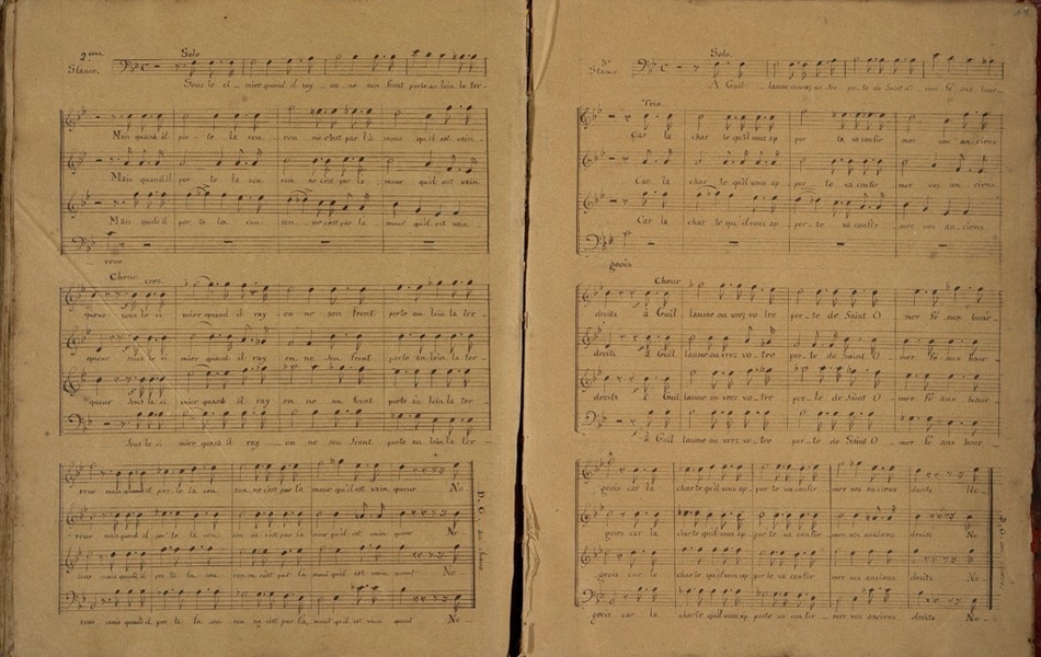 Partition de musique manuscrite.