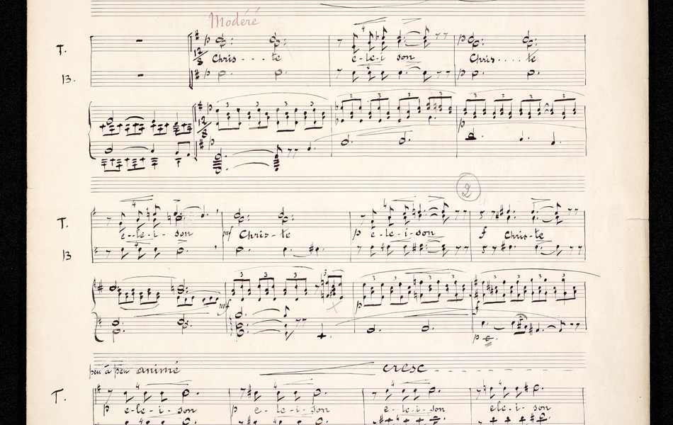 Partition de musique manuscrite.
