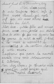 Lettre manuscrite retranscrite ci-contre.