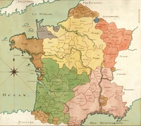 Carte couleur de France.