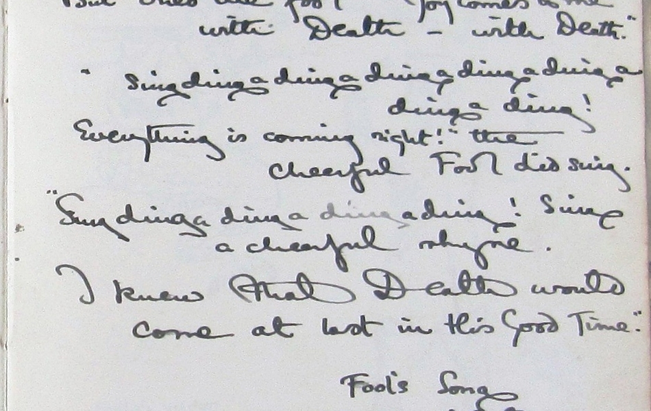 Poème manuscrit en anglais, page 2.