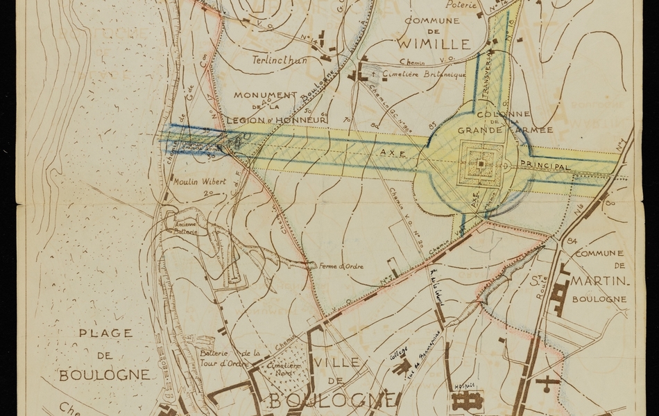Plan couleur montrant les délimitations de commune et la démarcation de la zone de protection.