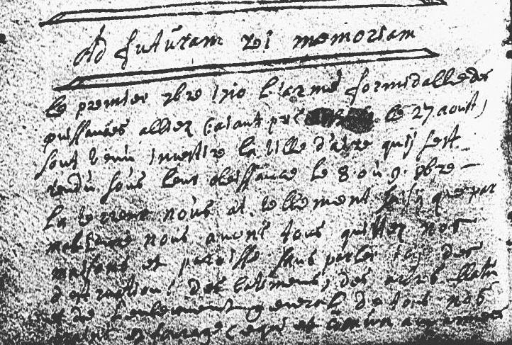 Document manuscrit retranscrit ci-contre.