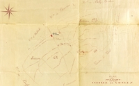 Plan manuscrit montrant l'emplacement du projet de construction du groupe de maisons dans la commune de Wingles.