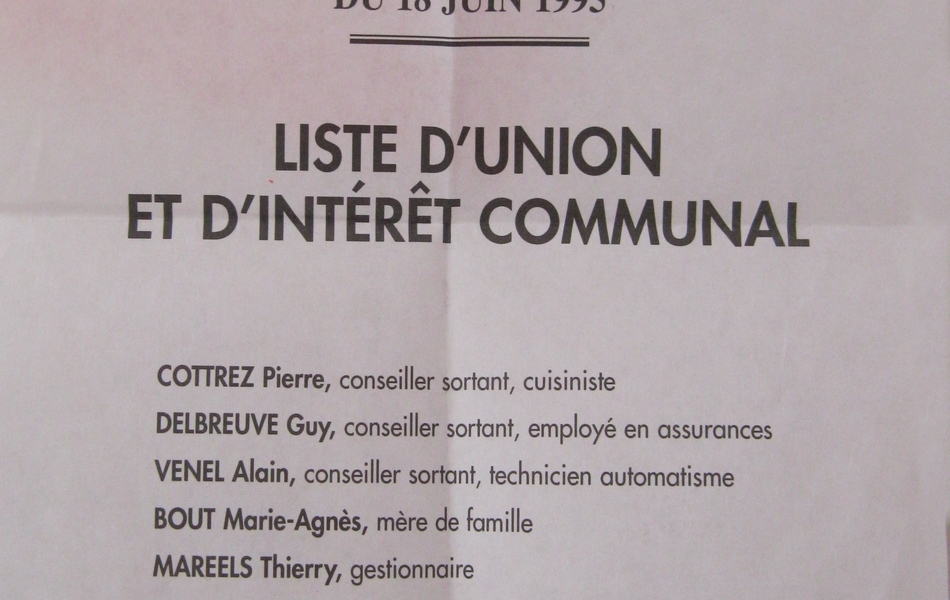 Liste d'union et d'intérêt communal de Guarbecque imprimée. En-dessous, un ajout manuscrit : "A voté pour un dépouillement rapide".