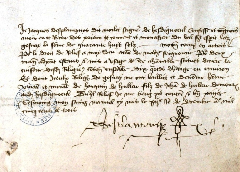 Document manuscrit transcrit ci-contre.