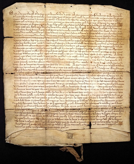 Parchemin manuscrit retranscrit ci-dessous.