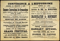 Affiche monochrome annonçant le programme des 2 et 3 juin 1895.