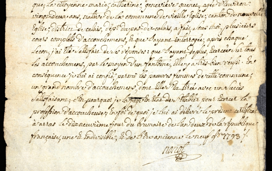 Document manuscrit retranscrit ci-contre.