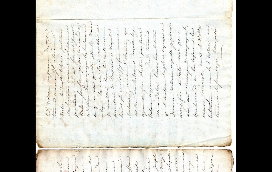 Texte manuscrit sur lequel on lit : "Testament de demoiselle Michelle-Charlotte Milon (Campagne-lès-Boulonnais, 18 décembre 1778). Par devant Jacques Joseph Renard, notaire royal d’Artois de la résidence de Fauquembergues […] en présence de Me Pierre-Marie-Joseph Widehem, prêtre et curé de Wicquenghem, y demeurant et de Antoine-François Prudhomme, maître d’école demeurant en le  village de Campagne-lès-Boulonnois, témoins […], fut présente demoiselle Michelle Charlotte Milon, fille majeure demeurante avec Me François-Joseph Milon, preste vicaire en cedit village de Campagne-lès-Boulonnois laquelle estant d’une santé chancellante, toutesfois saine d’esprit, mémoire, jugement et d’entendement, ainsy qu’il est apparu auxdits notaires et témoins, a fait et dicté son testament qui a été écrit par ledit notaire en présence desdits témoins comme il suit : Déclare la demoiselle testatrice instituer son léguatair universel mobiliaire et immobiliaire ledit Me François-Joseph Milon, son frère […] et qu’en cette qualité elle lui donne et lègue tous ses biens meubles et immeubles dont les coutumes permettent de disposer et desquels biens il ne sera fait icy aucune déclaration crainte d’omission ; qui est tout son testament, duquel luy ayant été fait lecture par ledit notaire en présence dedits témoins elle a déclaré l’avoir bien entendu qu’il contient sa plus expresse et dernière volonté [...]. Fait et dicté mot pour mot audit village de Campagne-lès-Boulonnois en la cuisine de la maison vicariale […] le dix-huit décembre mil sept cens soixante dix-huit deux heures après midy […]".