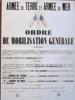 Ordre de mobilisation générale du 2 août 1914. Affiche.