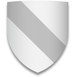Blason traversé par une bande diagonale partant du haut à gauche.